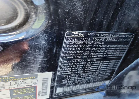 2017 Jaguar F-Pace R - Sport z USA, uszkodzony, nr VIN SADCL2BV7HA489967